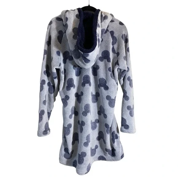 DISNEY MICKEY MOUSE FAUX FUR FLEECE Women’s Blue Long Sleeve Pullover Hoodie - Picture 4 of 5